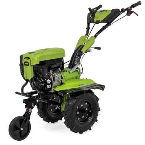 VITO Motoculteur Thermique à Essence 7CV 5200W 212 cm3 Transmission Directe Largeur 105-120cm Butteur + Fraises